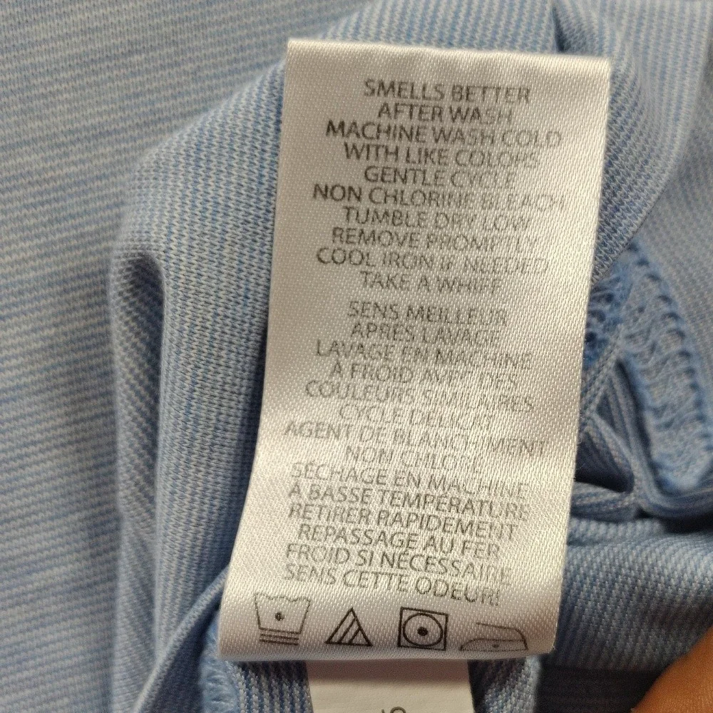Travis Mathew Mens XXL Light Blue Micro Stripe‎ Pima Cotton Blend Polo Shirt